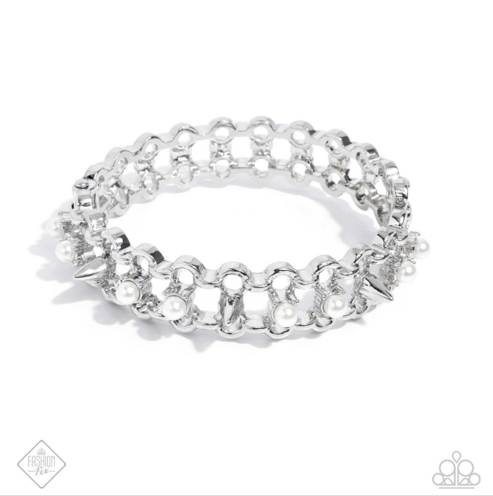 PUNK History White Bracelet Silver Fashion Jewelry Paparazzi
